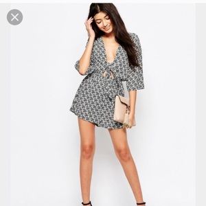 WYLDR Floral Tie-Front Romper